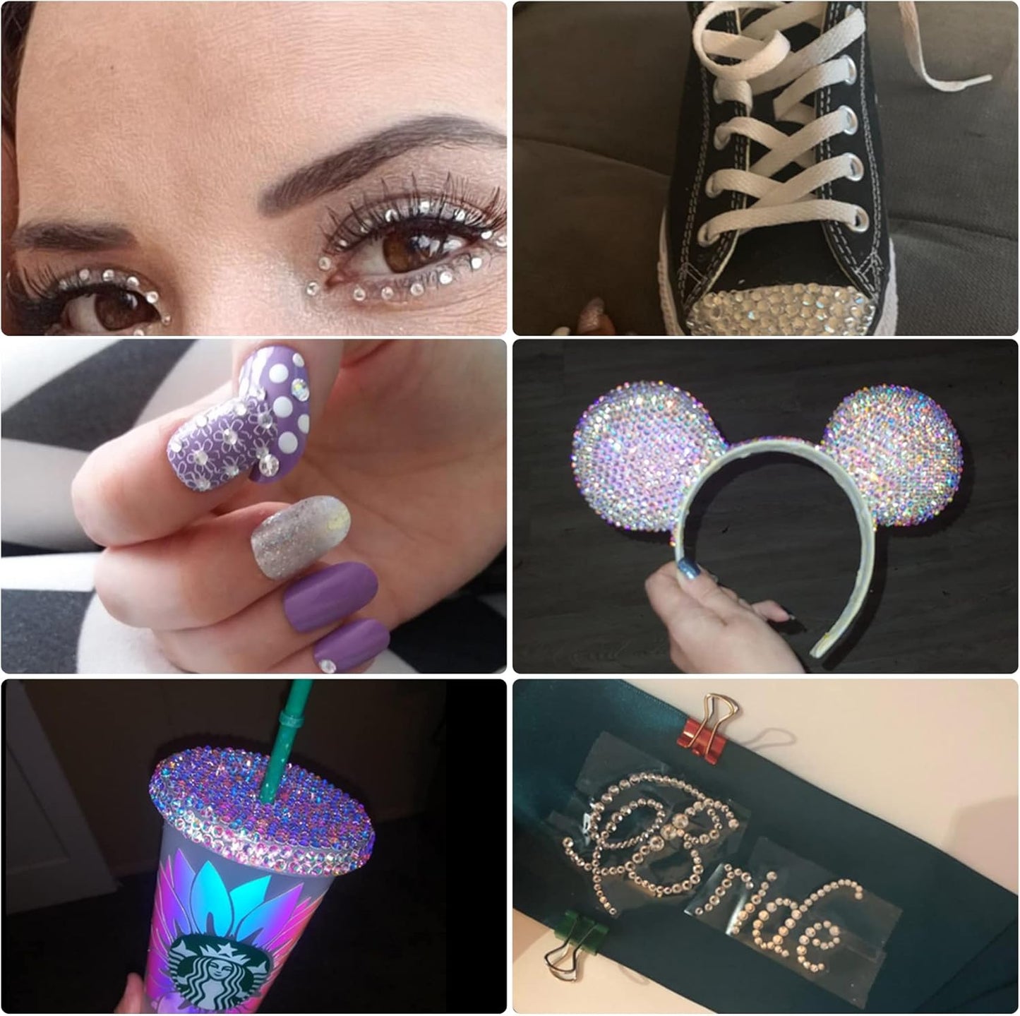 Multi Size 3mm 4mm 5mm Rhinestones Set for Nails Crafts Dark Green Non Hotfix Rhinestones Nail Gems Rhinestone Jelly AB&Round Flat Back Resin Rhinestone for Makeup Clothes Shoes Eyes Bottles Crafts