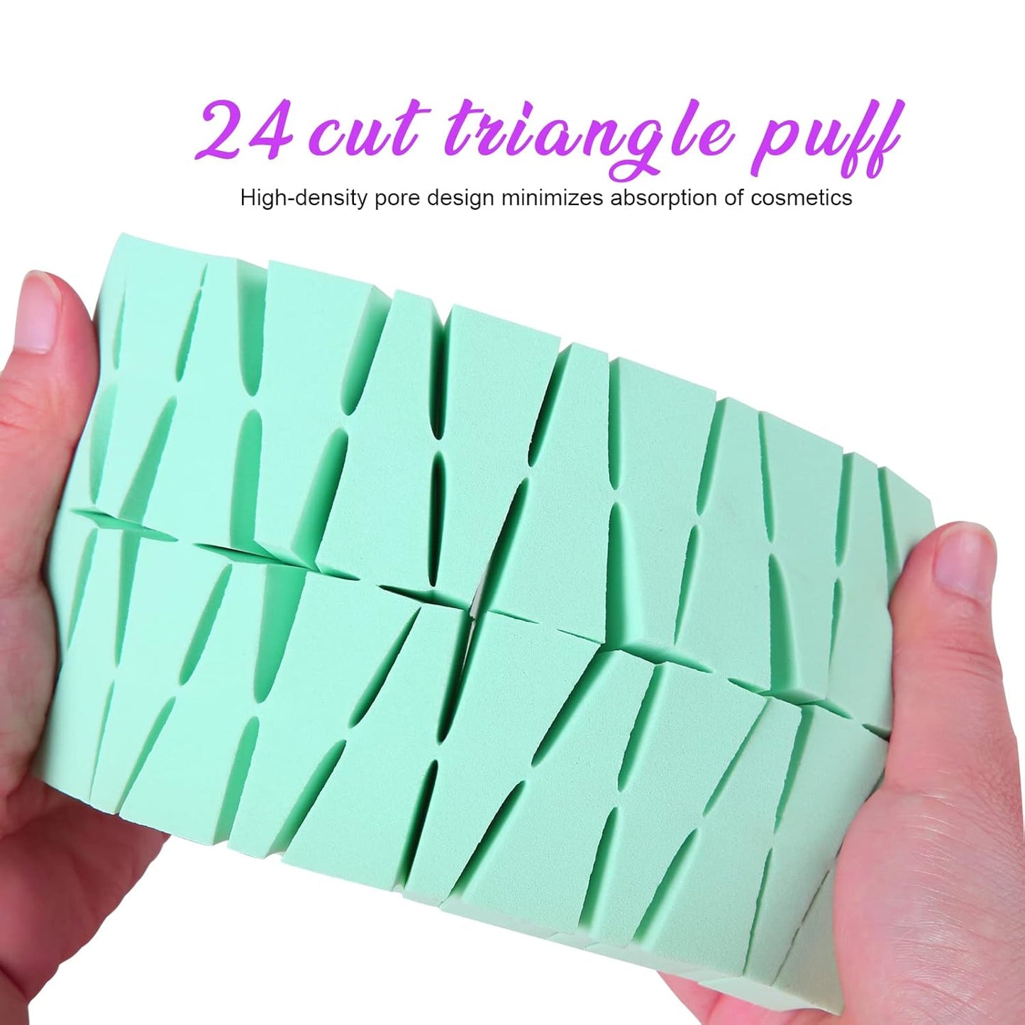 Teenitor Makeup Sponge Mini Applicator Wedges, 48 Pieces Cosmetic Wedges Beauty Blender Sponges, Wedge Beauty Sponge Disposable Makeup Applicator For Foundation Liquid Cream Latex Free