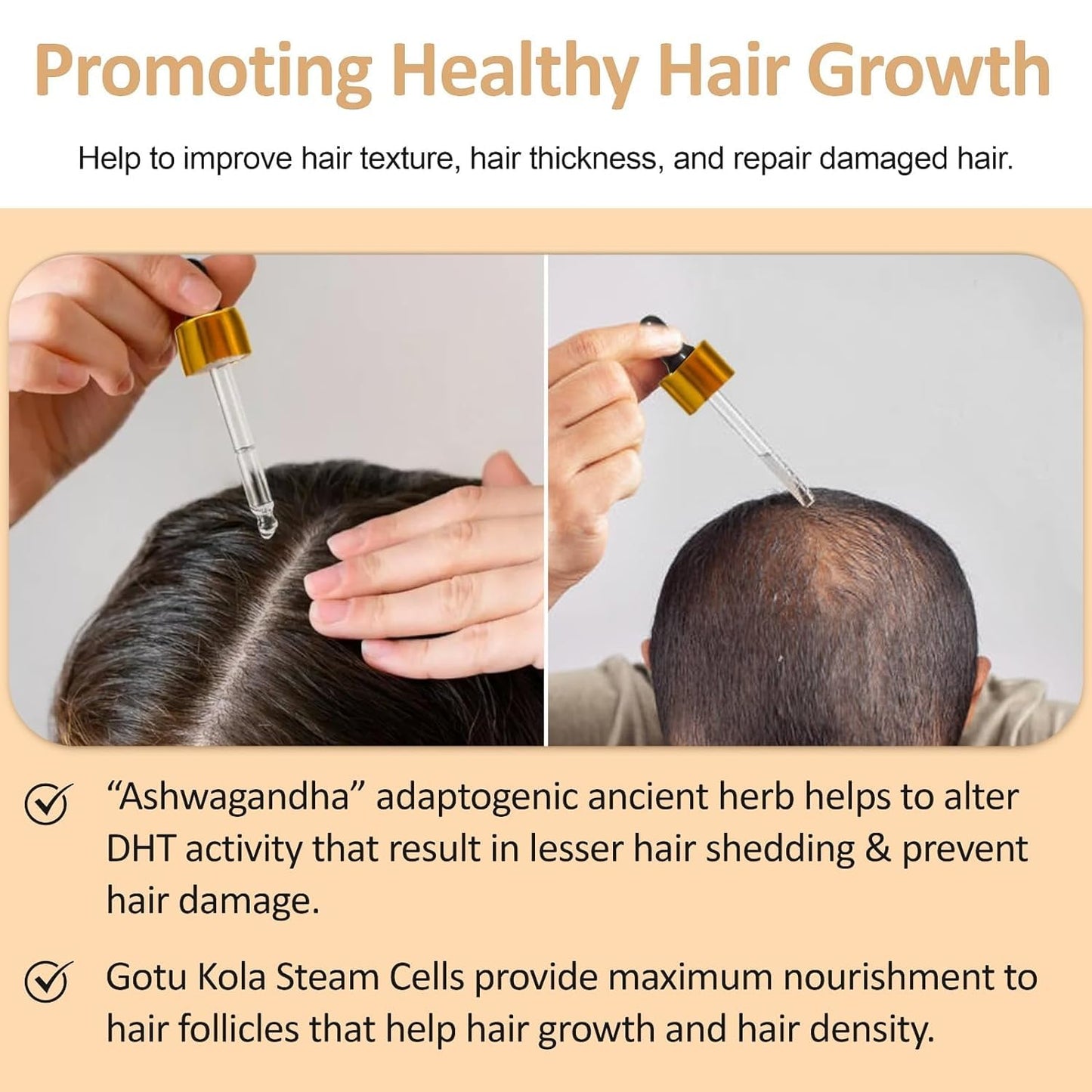 Ultra Restore Hair Growth Serum -Promote Fuller Hair Growth and Reduce Hair Loss, Nurtures Hair Follicle, Hydrates the Scalp, Detox Scalp -Stem Cells, Ashwagandha, Biotin, Keratin