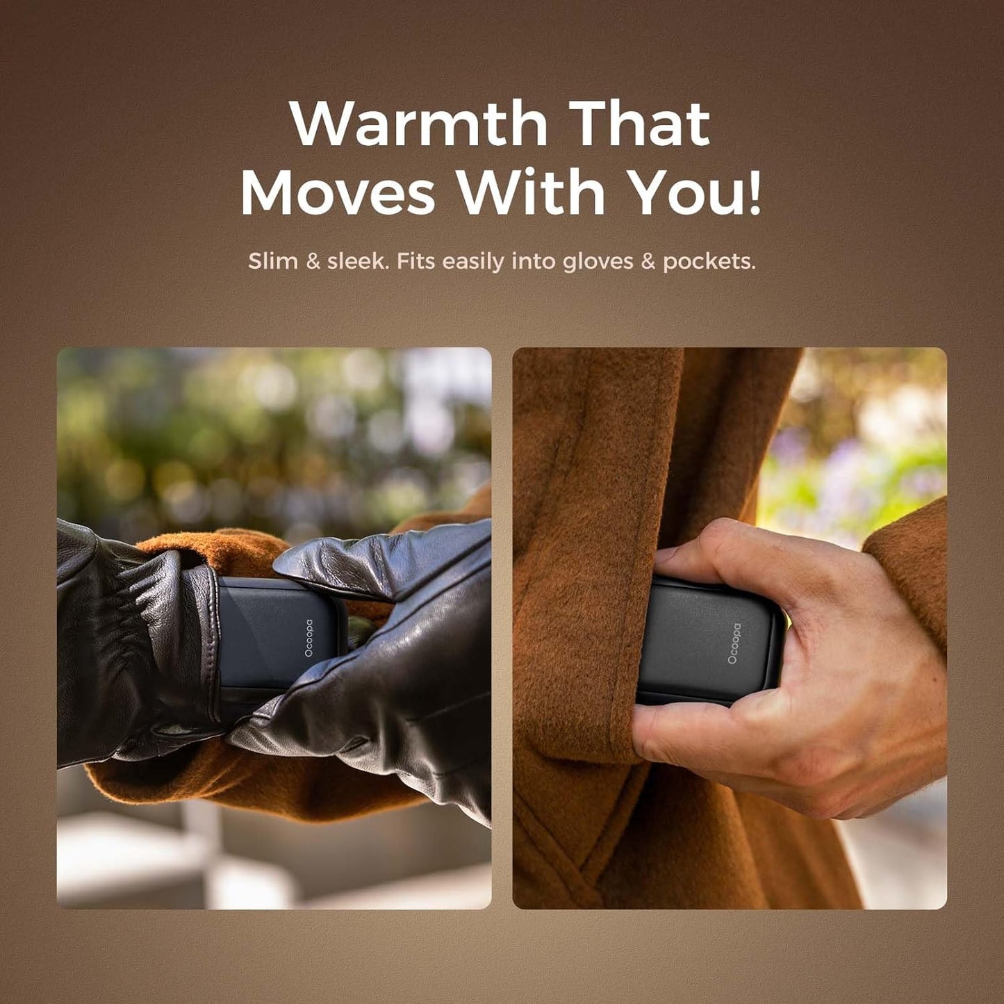 OCOOPA Magnetic Rechargeable Hand Warmers 2 Pack, Card-Style Electric AI Hand Warmers 5000mAh, Pocket Portable Hands Heater, UL Certified, for Men Women, Hunting Essentials, UT4 Young