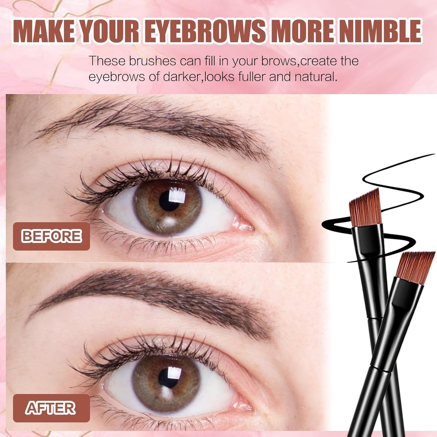 AUHOKY 250Pcs Disposable Eyebrow Brush Set,100 Angled/Round Eyebrow Brushes, 100 Lip Brushes, 50 Double-end Eyeshadow Brushes, Makeup Applicators Accessories Kit for Women Girl Face Beauty Cosmetic