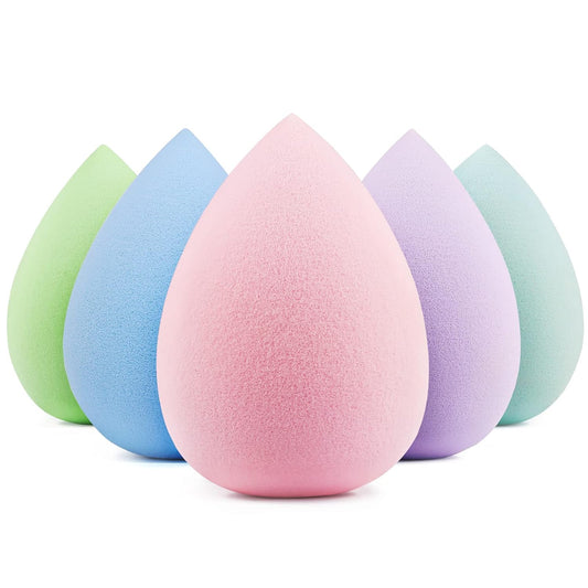 BEAKEY 5 Pcs Makeup Sponge Set, Latex-Free Makeup Sponges for Foundation, Multi-colored Boun Boun Sponges, Flawless for Liquid, Cream, and Powder