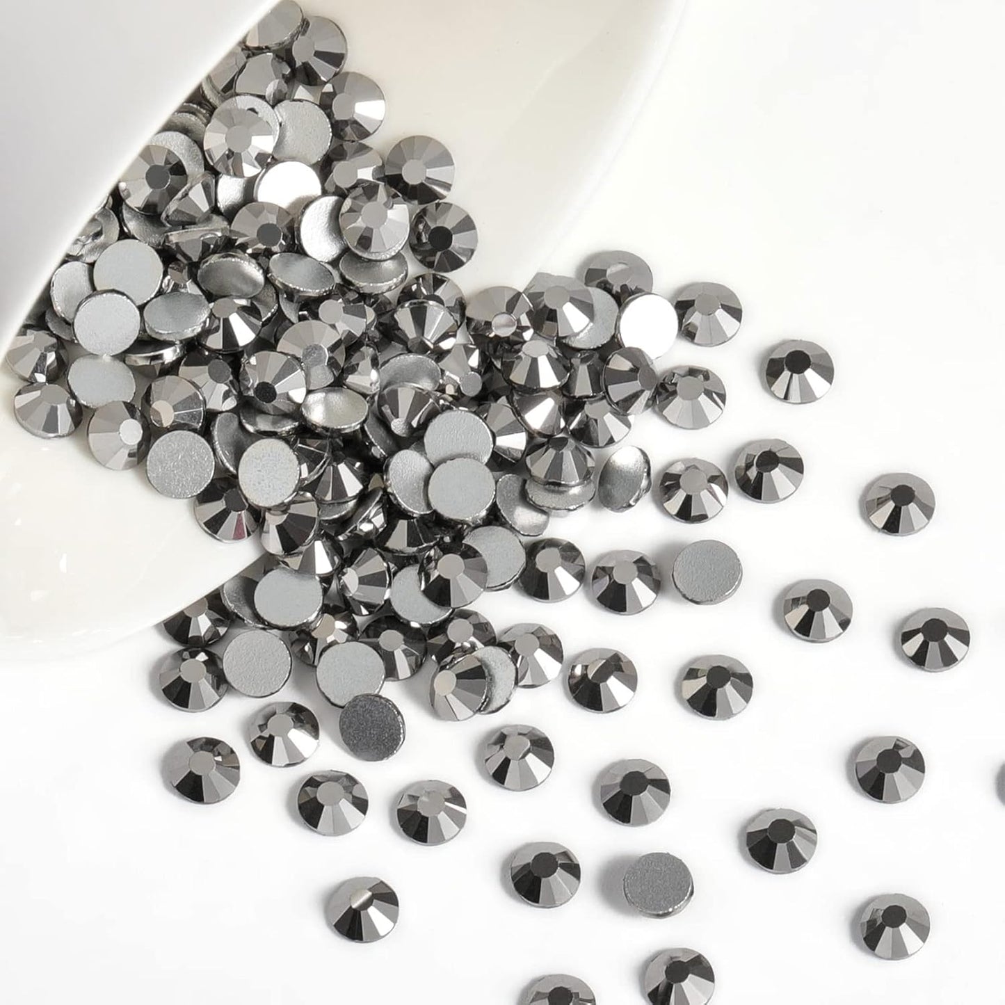 BEADSLAND Flat Back Crystal Rhinestones Round Gems,Hematite,3.8-4.0mm, SS16/1440pcs