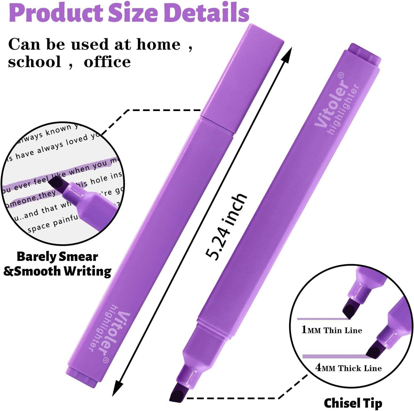 Aesthetic Highlighters,8pcs Bible Highlighters,Vibrant Colors, Cute Highlighter Assorted Colors, Cute Markers Back to School Supplies