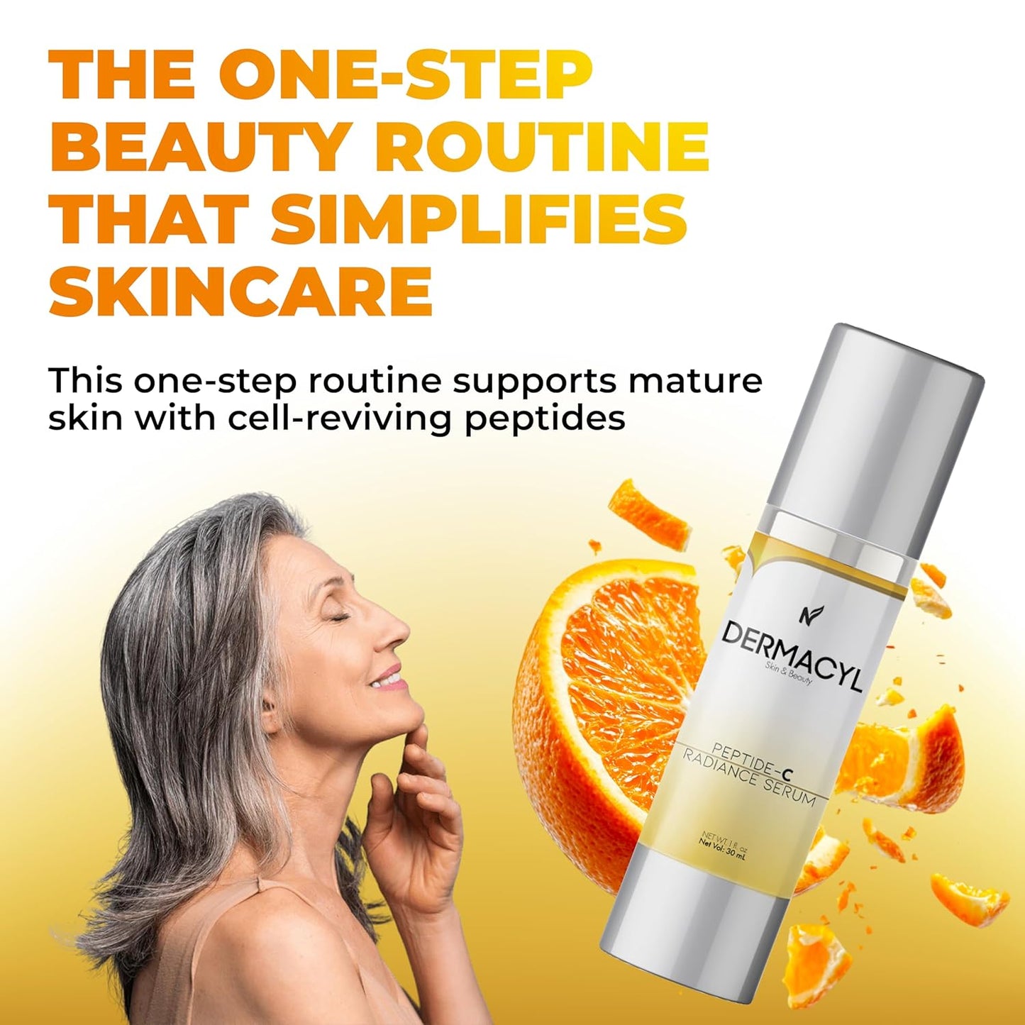 Peptide-C Radiance Serum - Anti-Aging Face Serum with Peptides, Vitamin C, Hyaluronic Acid - Hydrates, Firms, Smooths Wrinkles, 1 oz