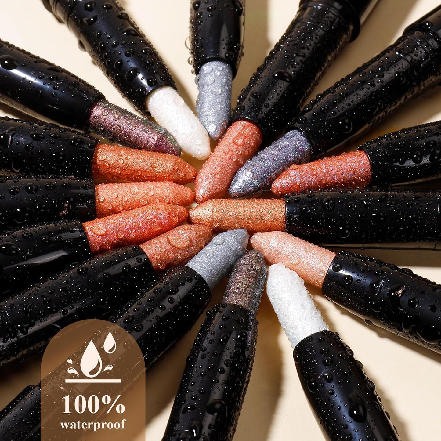 Cream Waterproof Hypoallergenic Eyeshadow Stick, long wear Metallic Glitter Matte Eye Shadow Pencil With Makeup Brush, Eye Brightener, 33 Matte Cocoa