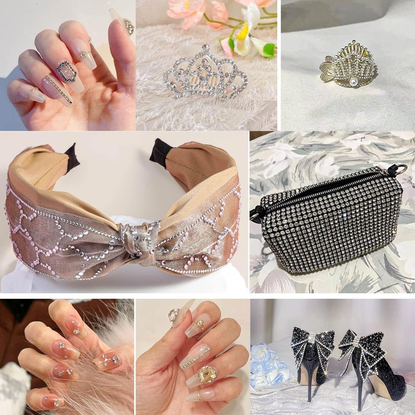 beadsland Flat Back Crystal Rhinestones Round Gems for Nail Art and Craft Glue Fix, Crystal (4.6-4.8mm) SS20/1440pcs