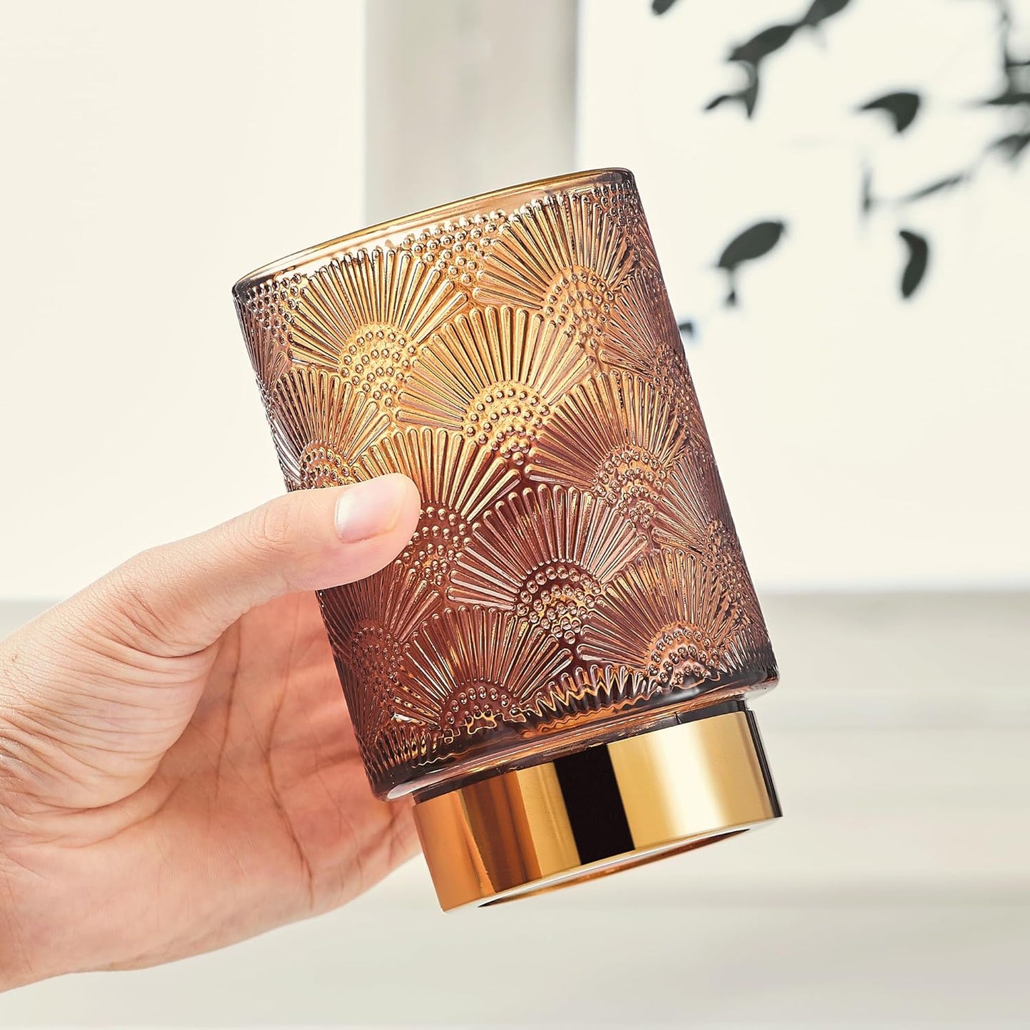 Makeup Brush Holder Organizer,Toothbrush Holders,Desk Pen Pencil Holder,Multifunctional Vintage Glass Brush Cup（A41-5-US）