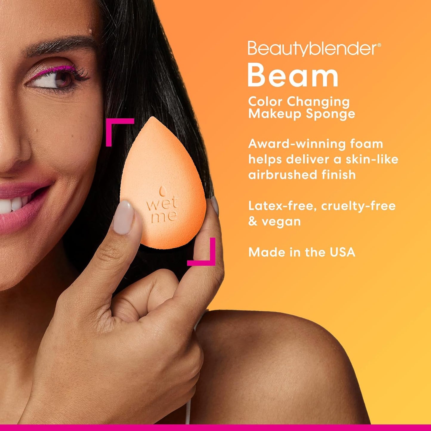 Beautyblender® | Beam Color Changing Beauty Blender Makeup Sponge, Super-Soft Foam Easily Blends Foundations & Creams, Made in USA, Reusable, Washable, Streak Free Application, Heat Activated