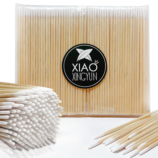 200PCS Pointed Cotton Swabs - Precision Tip Cotton Swabs - 4 Inch Microblading Cotton Swabs - Microblading Cotton Buds for Eyebrow Eyelash Extensions, Makeup, Nails, Tattoo Permanent Supplies, Craft