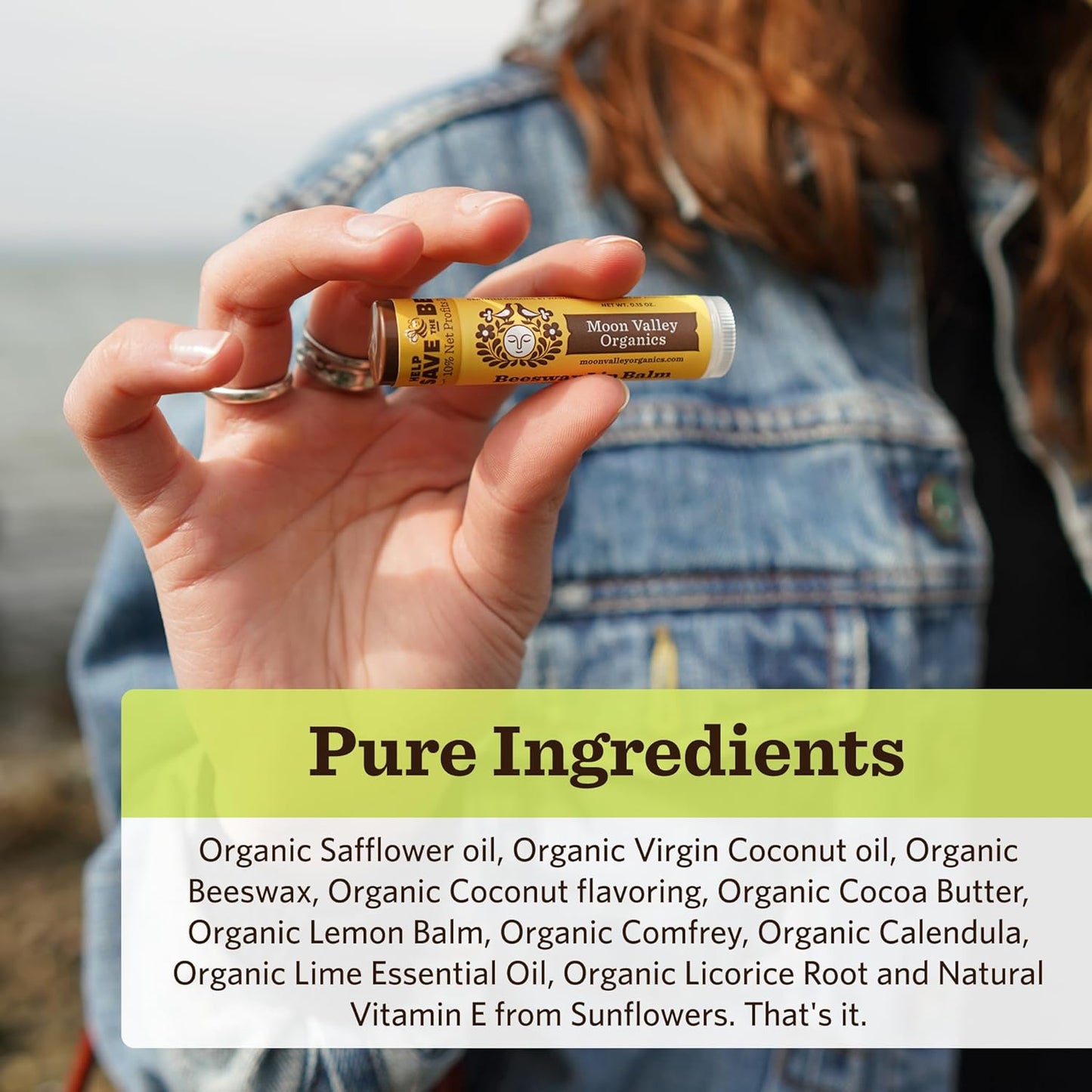 Moon Valley Organics Beeswax Lip Balm for Moisturizing Lips and Cuticles (TROPICAL COCONUT LIME, 4 Count (Pack of 1))