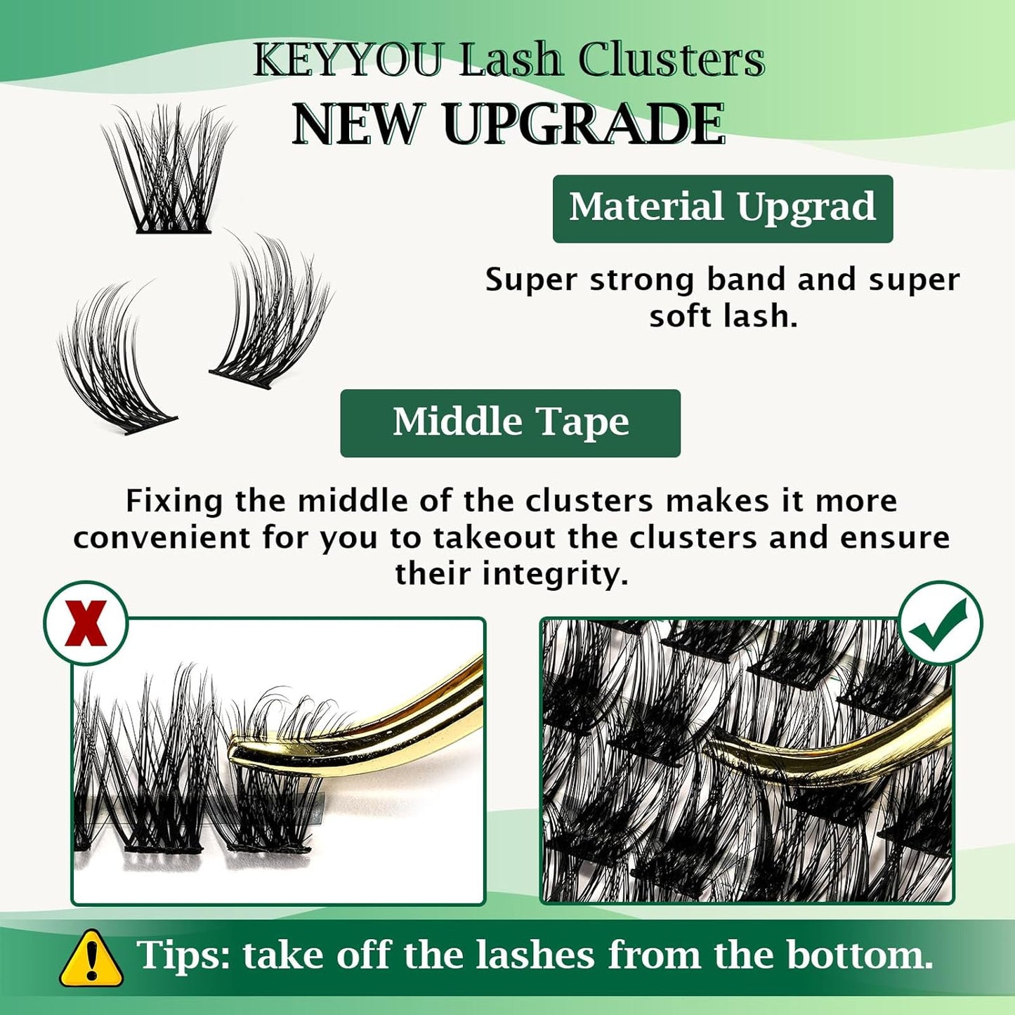 Lash Clusters 96pcs Individual Lashes D Curl 12mm Eyelash Clusters KEYYOU Volume Wispy Lash Extension Soft&Comfortable Easy DIY at Home(Y08,D-12mm)