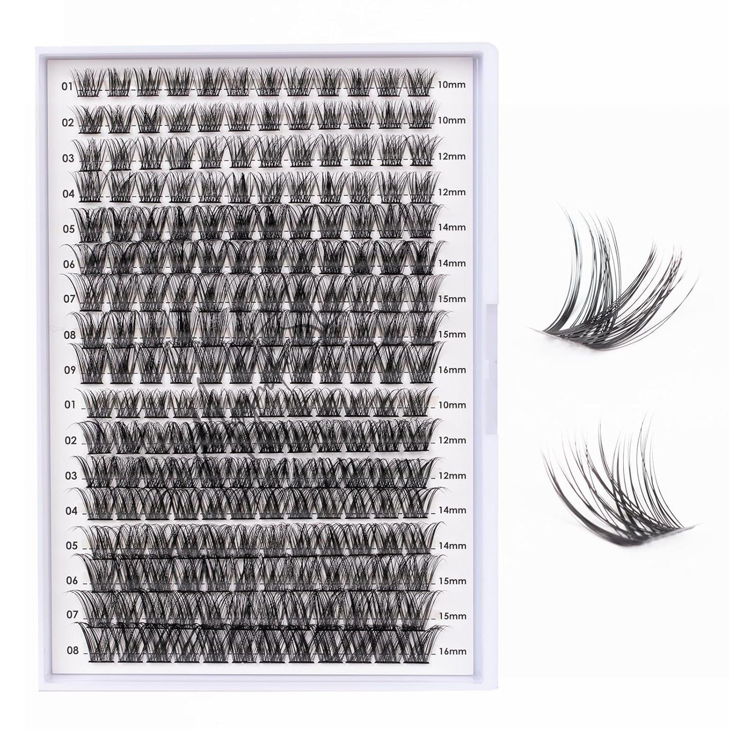 Lash Clusters 204 Pcs Individual Lashes Clusters Eyelash Extensions False Eyelashes DIY Lash Extension Kit Reusable False Eyelashes Natural Look Mix 10-16mm C D Curl(DM01+DM17)