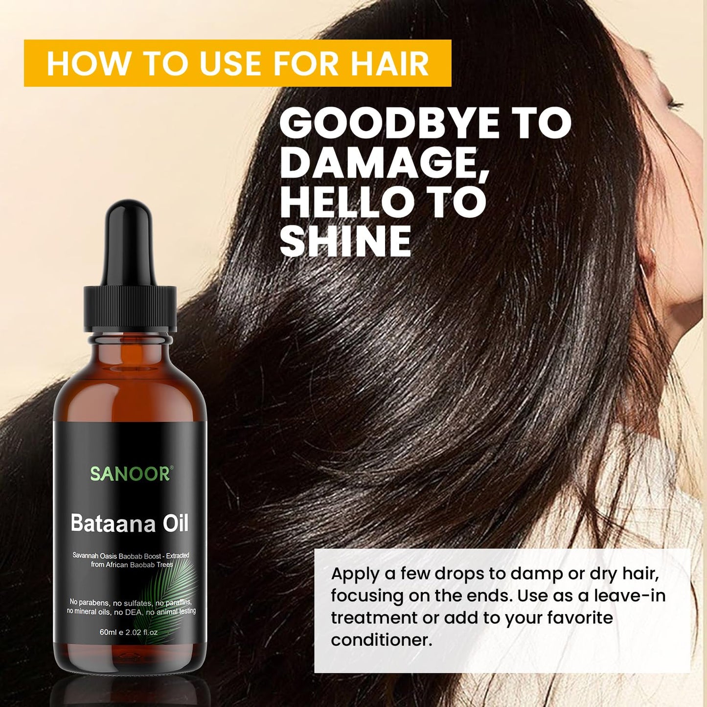 African Batana Oil - 100% Pure & Cold-Pressed - Organic Savannah Oasis Formula for Hair Care, Skin Care & Massage - Nutrient-Infused Hair Butter - 2.02oz (60ml)