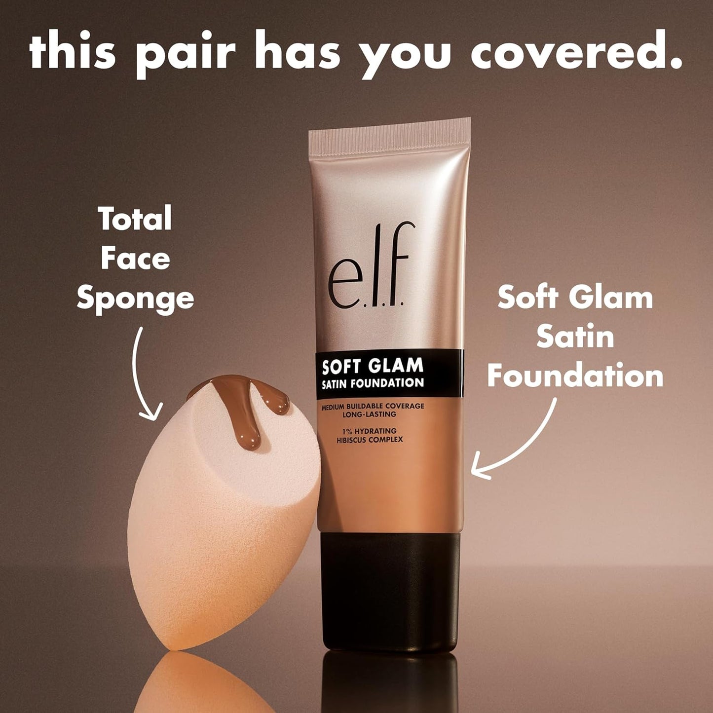 e.l.f. Soft Glam Foundation, Medium Coverage, Long-Lasting & Buildable Foundation For A Smooth, Satin Finish, Vegan & Cruelty-Free, 55 Deep Warm