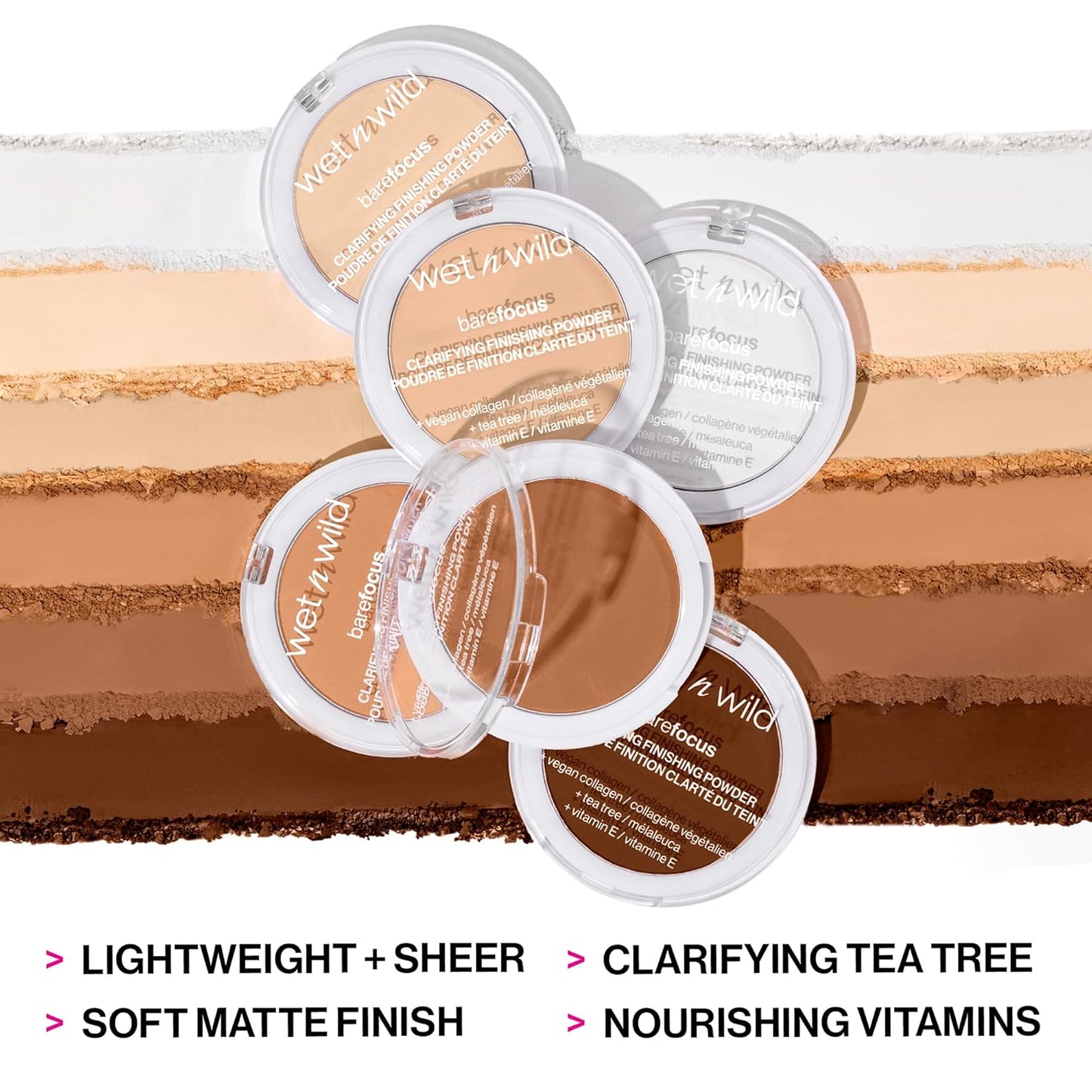 wet n wild Bare Focus Clarifying Finishing Powder | Matte | Pressed Setting Powder Fair-Light