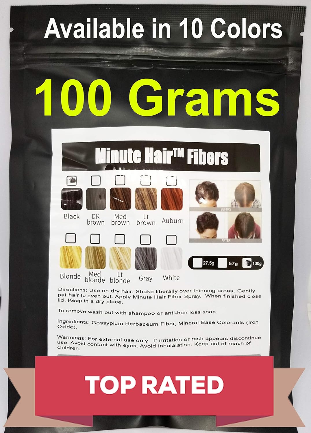 Hair Building Fibers 100 Grams (3.5 oz) Minute Hair Refill Hair Loss Concealer That You Can Use for Your Bottles From Competitors Like Toppik, Xfusion (Light Blonde)