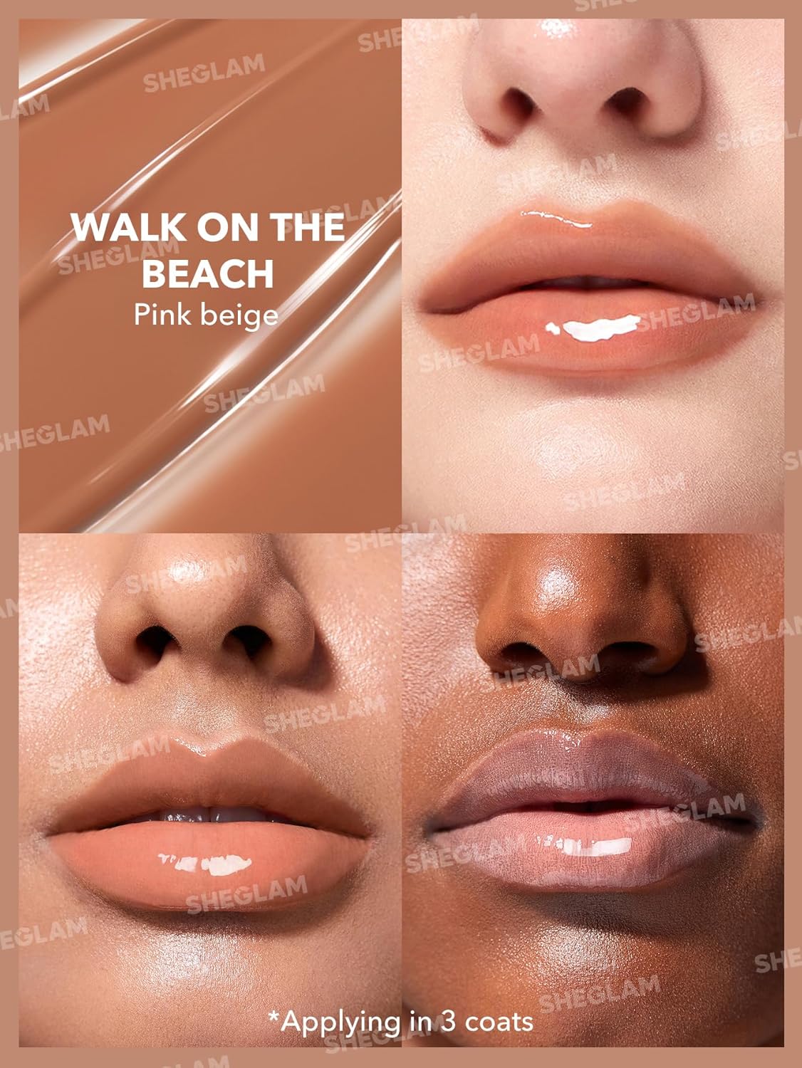 SHEGLAM PoutPerfect Moisturizing Solid Lip Gloss Non Sticky Lipstick with Coconut Oil - Walk on the Beach