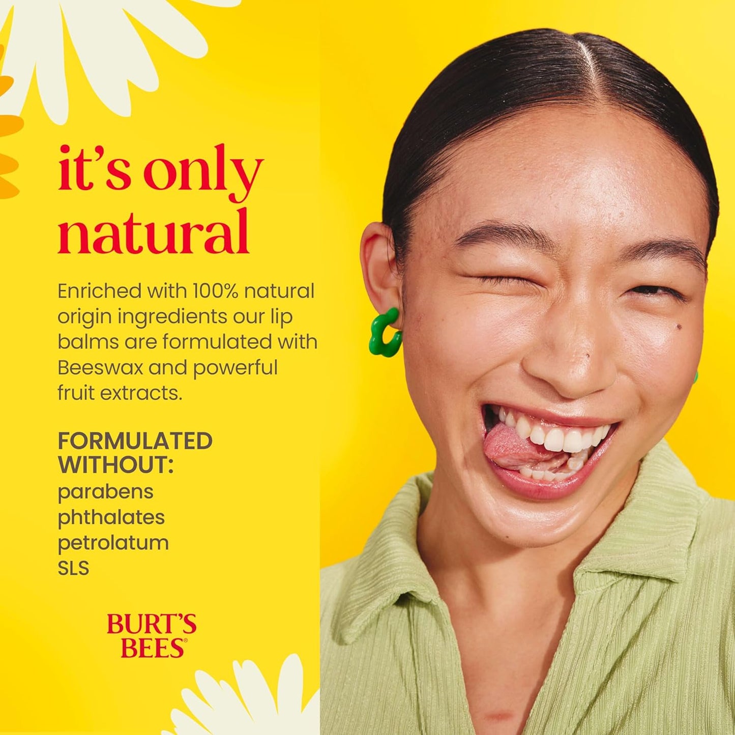 Burt's Bees Back to School Gift Ideas, Lip Balm - Pomegranate, Lip Moisturizer With Responsibly Sourced Beeswax, Tint-Free, Natural Origin Conditioning Treatment, 4 Tubes, 0.15 oz.