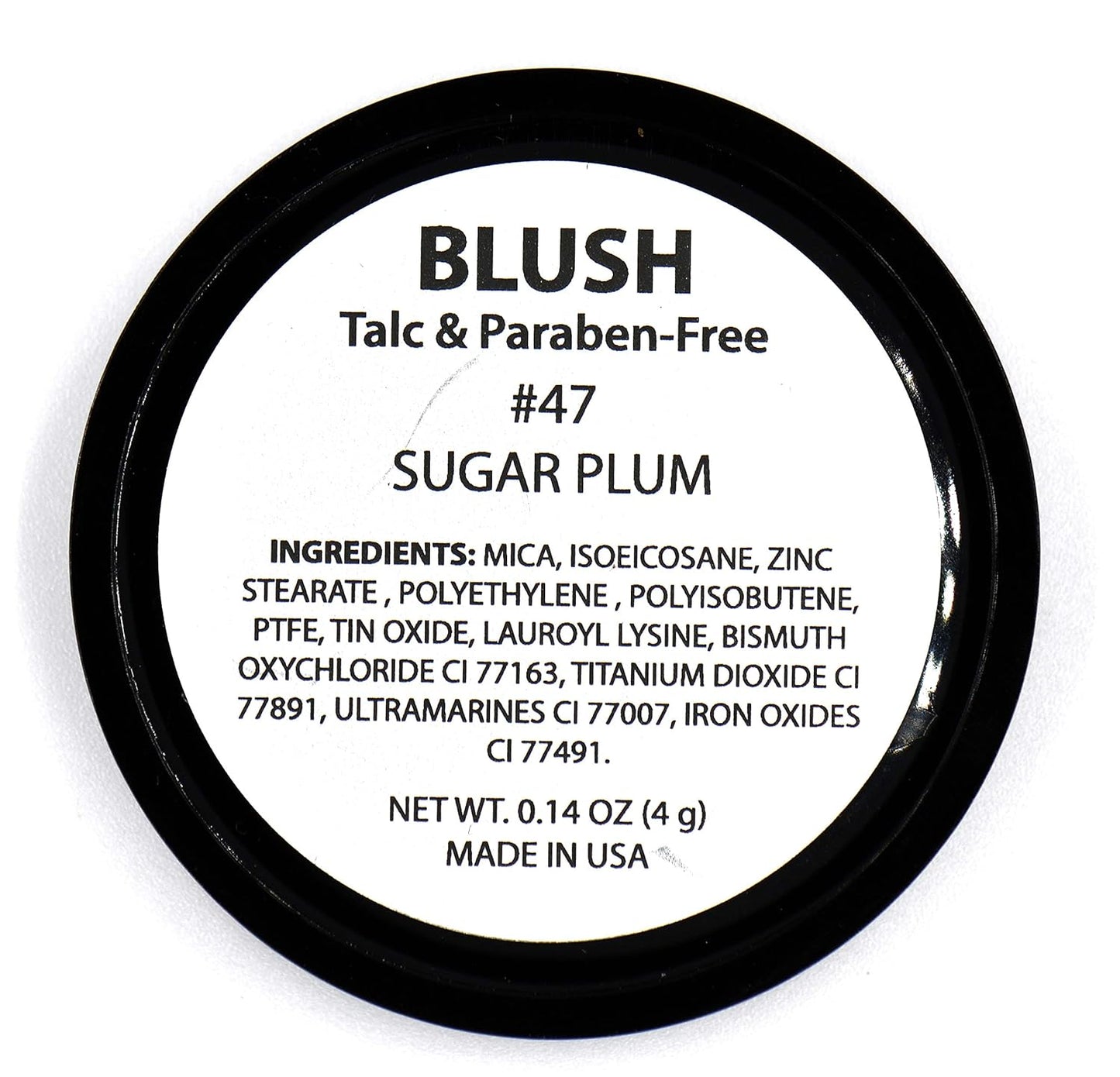 Sugar Plum Deep Red Purple Blush Pressed Cheek Blush Color Contour Powder, Talc & Paraben Free, 4 Grams, No Animal Testing & Cruelty Free