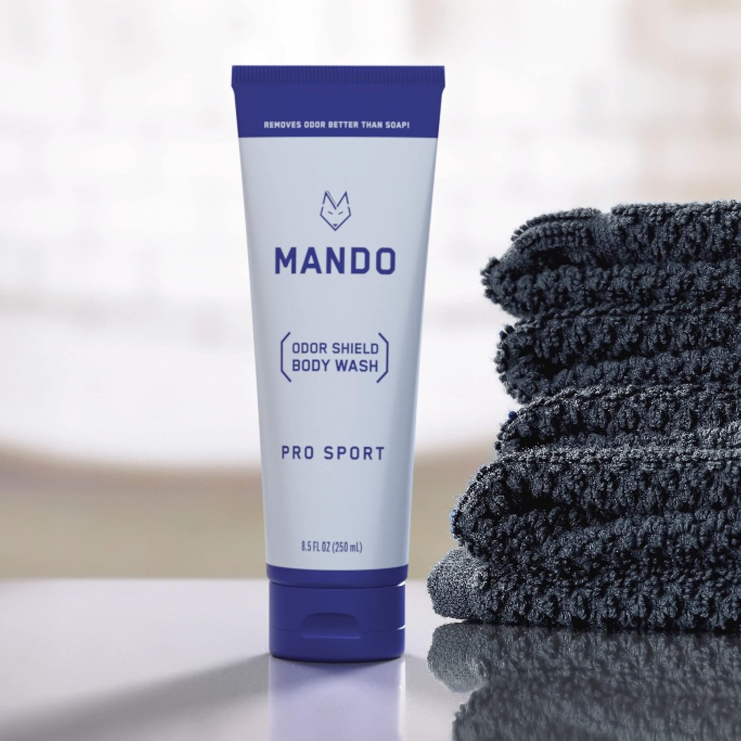Mando Odor Shield Body Wash - 24 Hour Control - Removes Odor Better than Soap - SLS and Paraben Free, Skin Safe - 8.5 Ounce (Pro Sport)