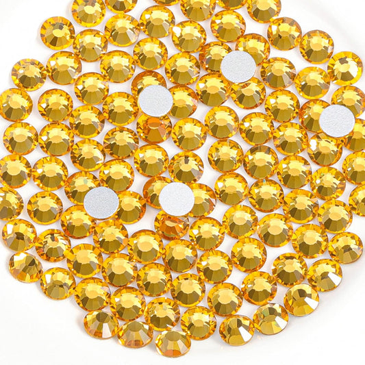 Beadsland 1440pcs Flat Back Crystal Rhinestones Round Gems for Nail Art and Craft Glue Fix,Topaz,SS3,1.2-1.4mm