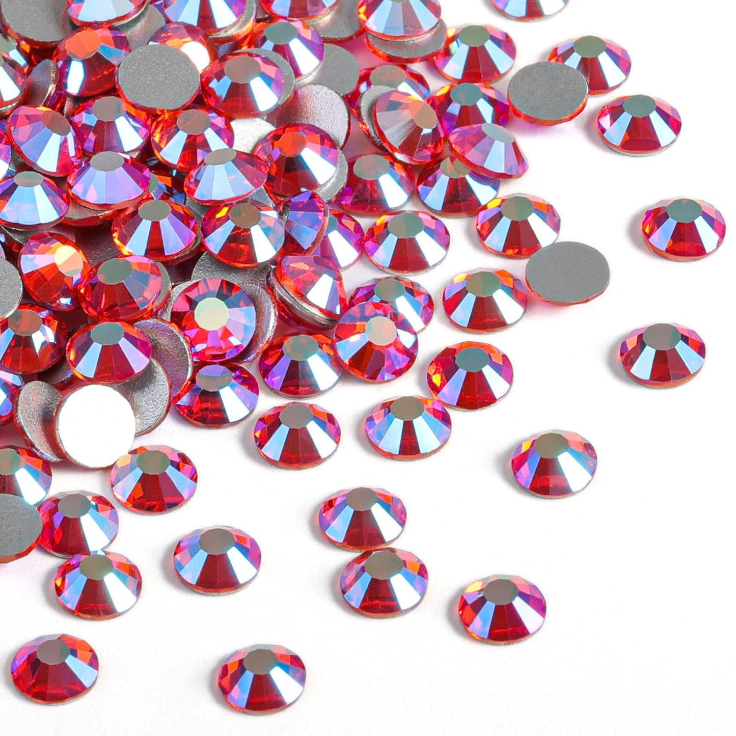 Beadsland 1440 Pieces Flat Back Crystal Rhinestones Round Gems,Hyacinth AB,SS6,1.9-2.1mm