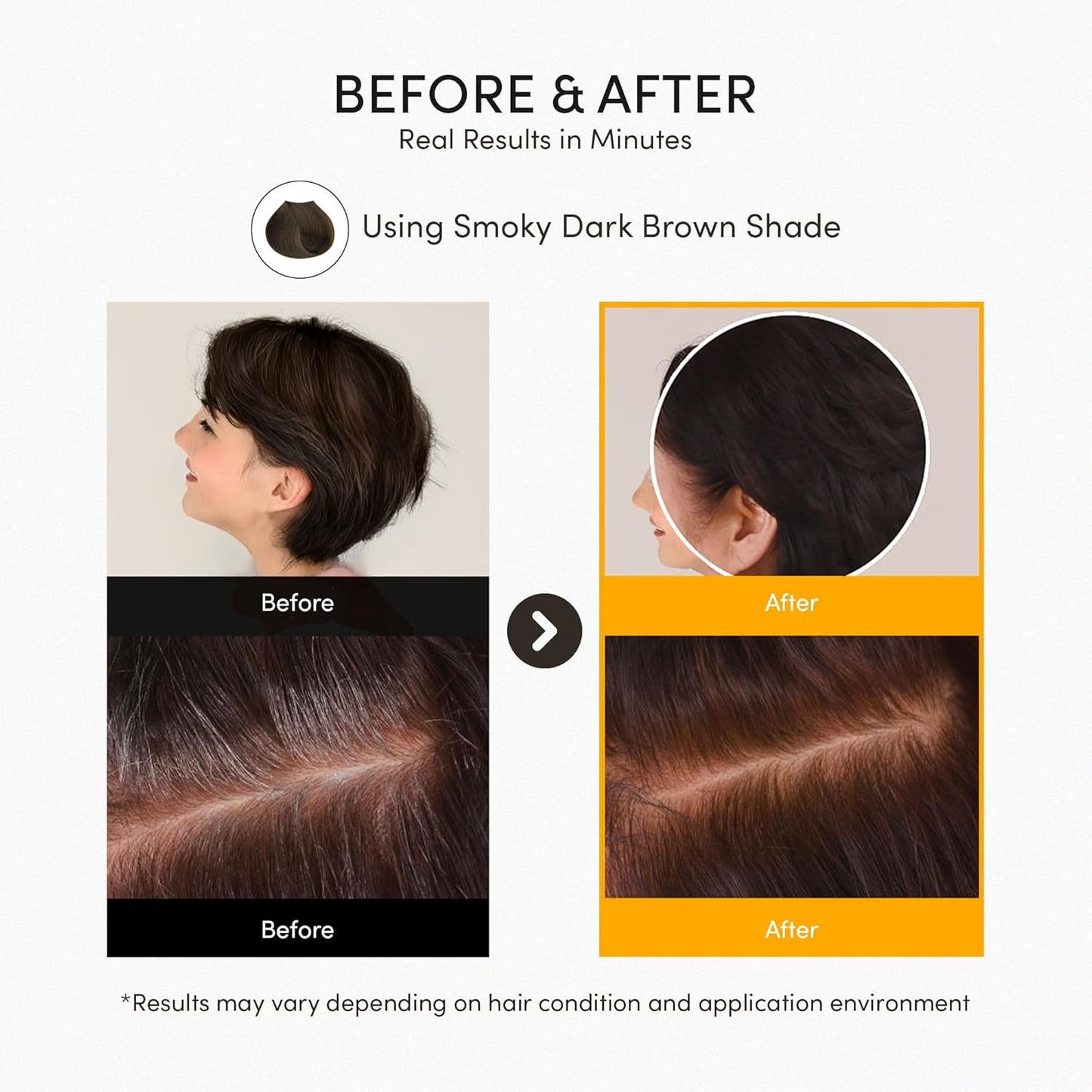 Instant Permanent Hair Color Dye Shampoo Ampoule - Paraben-Free, 5-Minute Easy and Fast Coloring, Keratin & Collagen, Made in Korea (Wine Brown)