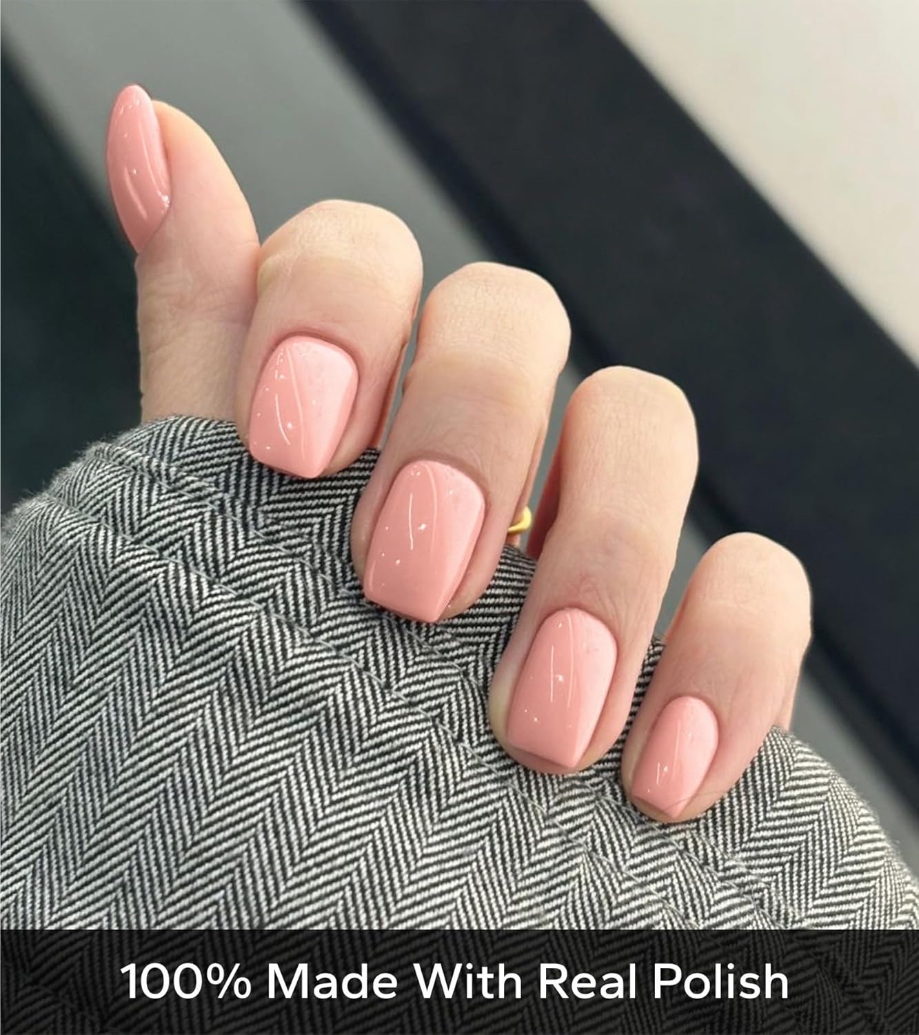 Nail Polish Strips, 20Pcs Salon Quality Gel Nail Stickers, Easy Long Lasting Wraps for Short Nails no UV Light Needed (Light Pink)