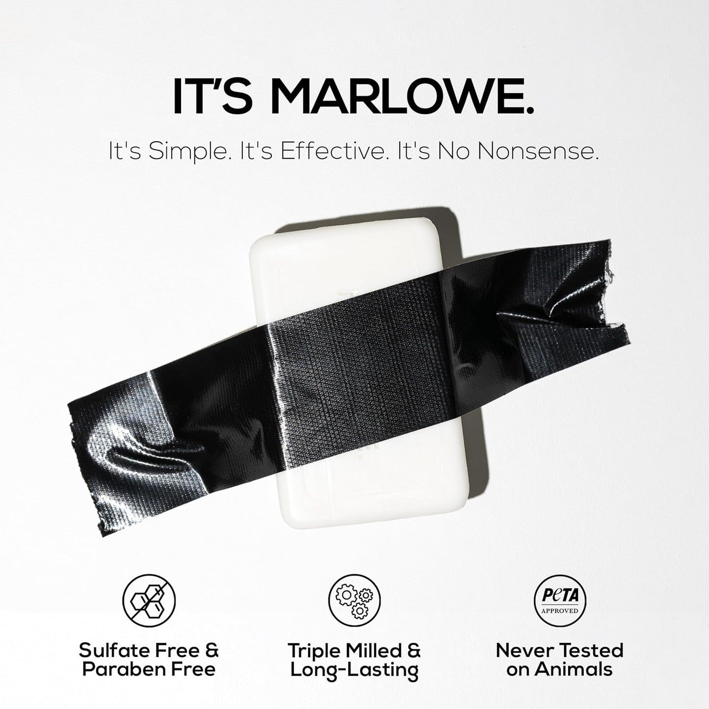 MARLOWE. No. 105 Bar Soap for Men 7 oz, Moisturizing Body Soap, Nourishing & Refreshing with Natural Extracts, Shea Butter, Olive Oil & Green Tea Extracts, Original Sage & Fir Scent