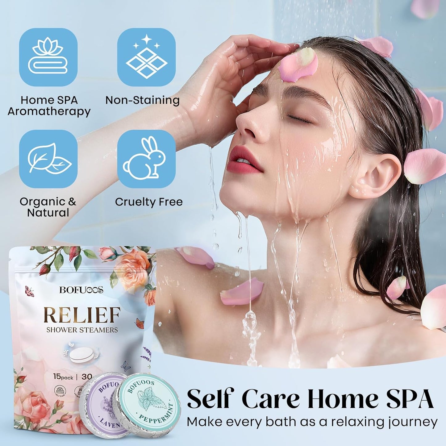 Shower Steamers Aromatherapy 15 Pack, Shower Bombs with Natural Essential Oils, Relaxation & Self Care Gifts for Women Teen Girls Mom, Birthday Christmas Stocking Stuffers White Elephant Gifts