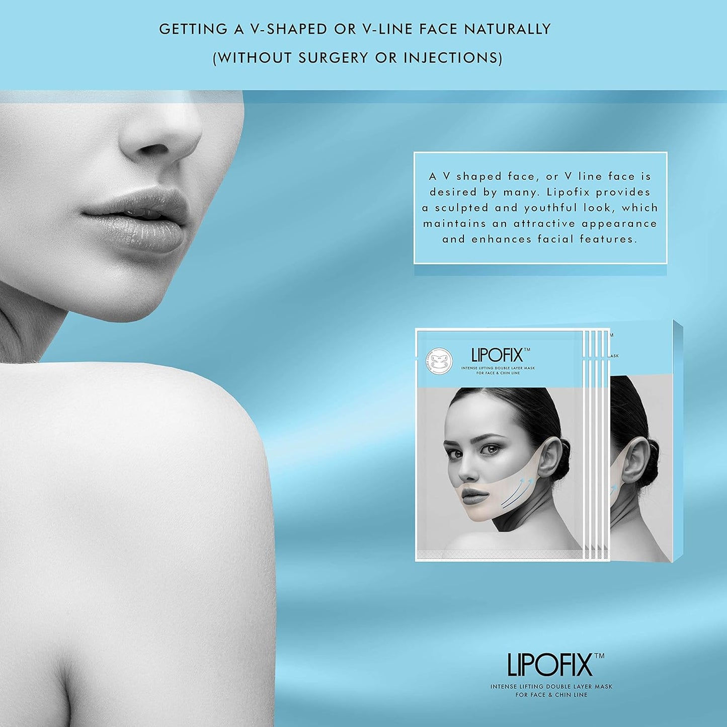 Lift & Firm V-Line Sculpting Mask – Advanced Chin & Jawline Shaping Solution for Tightening & Lifting. 5 Masks