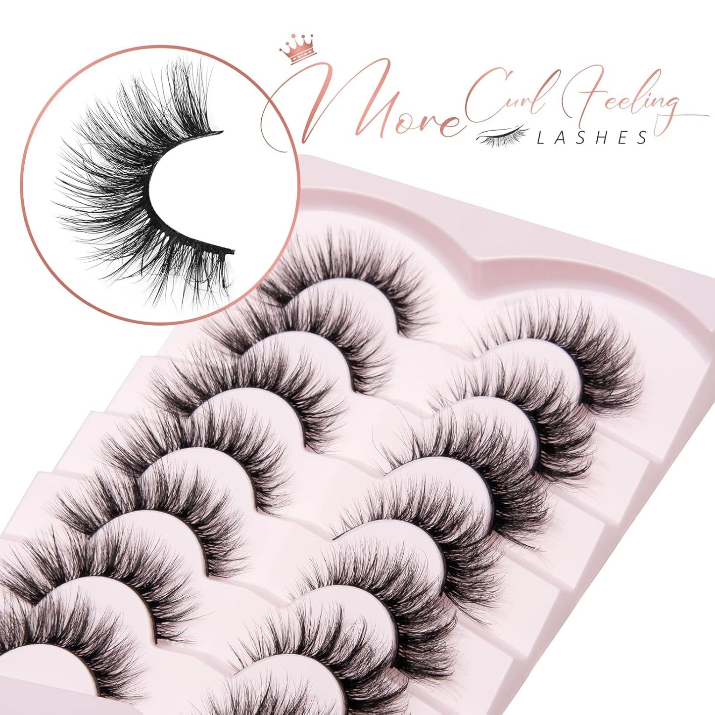 Onlyall Lashes Mink False Eyelashes Natural Wispy Lashes Soft Faux Mink Lashes Fluffy False Lashes 16MM A04