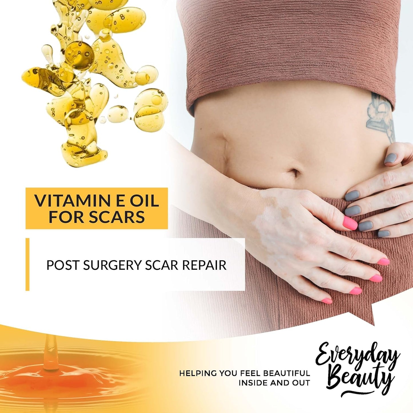 Organic Vitamin E Oil for Scars - All Natural & Vegan Skin Moisturizer 16oz - Light & Unscented Great for Scars After Surgery - Reduce Wrinkles, Anti Aging, Lighten Dark Spots - Face, Skin & All Over