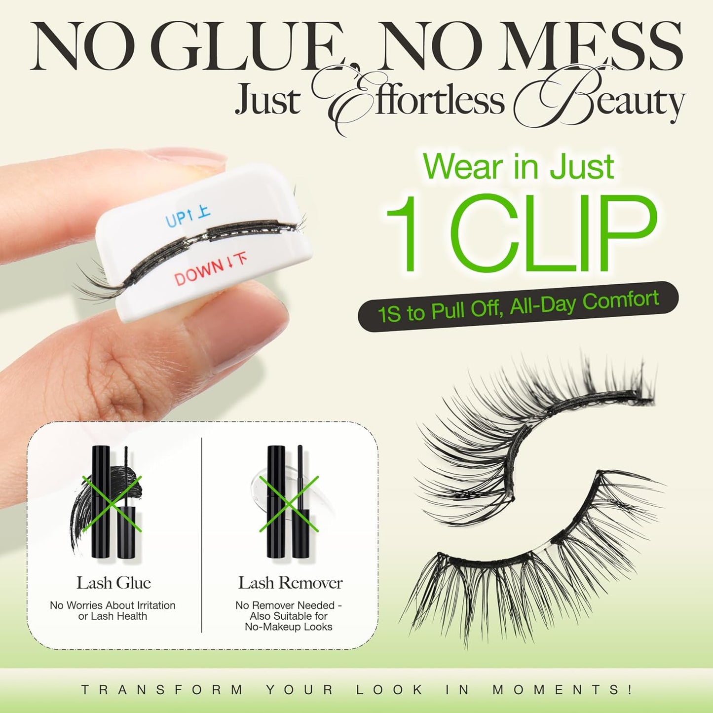 LASHVIEW Upgrade Magnetic Eyelashes Natural Look, Reusable Soft Magnetic Lashes Kit with Applicator, No Glue Needed, Windproof & Waterproof for All-Day Comfort (L14)