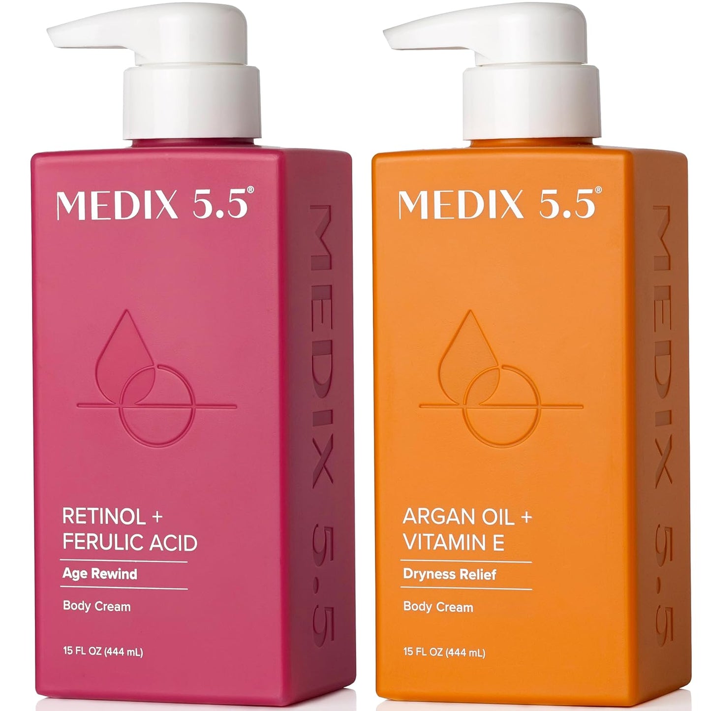 Medix 5.5 Retinol Body Lotion + Argan Oil Cream 2PC Skin Care Set Body & Face Moisturizer | Firming Body Lotion Bundle Reduces Look Of Wrinkles, Cellulite, Crepey Skin, & Uneven Skin Tone, 2PC