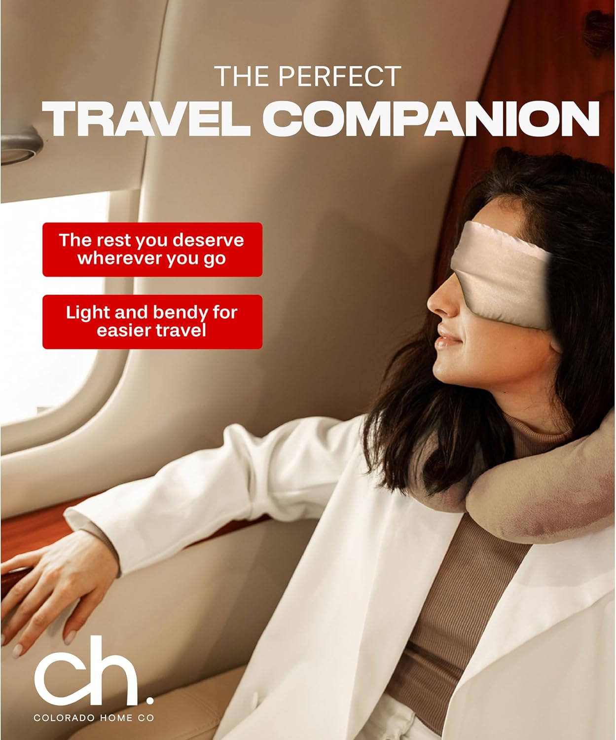 Colorado Home Co Cozy Silk Eye Mask - Blackout, Adjustable for Side Sleepers & Travel, Cloud Eye Covers, Mauve