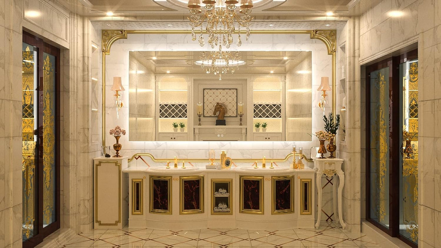 TETOTE 72 x 36 Inch LED Backlit Bathroom Mirror with Lights,3Color White/Warm/Natural,Anti-Fog Lighted Mirror,Dimmable,Vanity Mirror,Wall Mounted