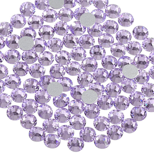 Beadsland 1440pcs Flat Back Crystal Rhinestones Round Gems for Nail Art and Craft Glue Fix, Violet,SS6,1.9-2.1mm