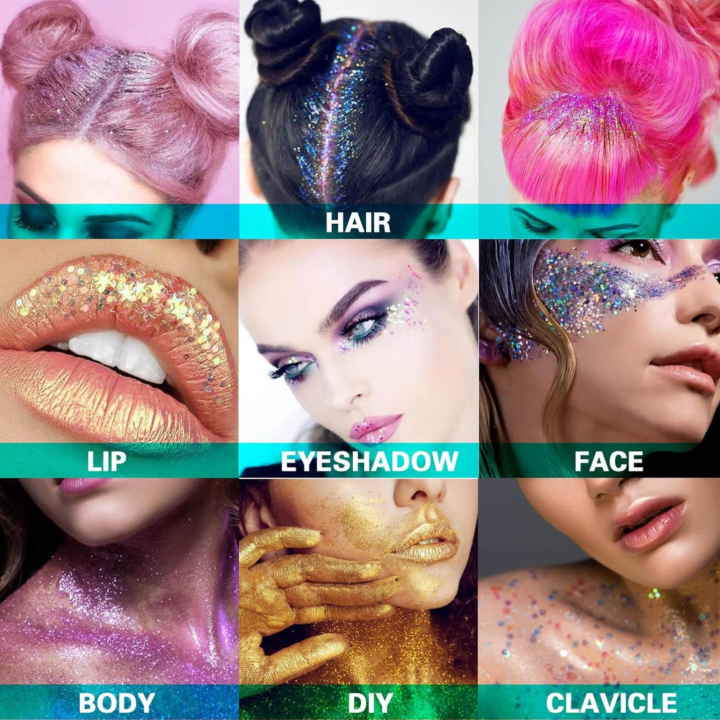 MEICOLY Gold Body Glitter,Yellow Face Glitter,Music Festival Outfits for Women,Hair Glitter Kids Sequins Makeup,Sparkle Face Body Glitter for Country Singer Concert,Mardi Gras Accessories