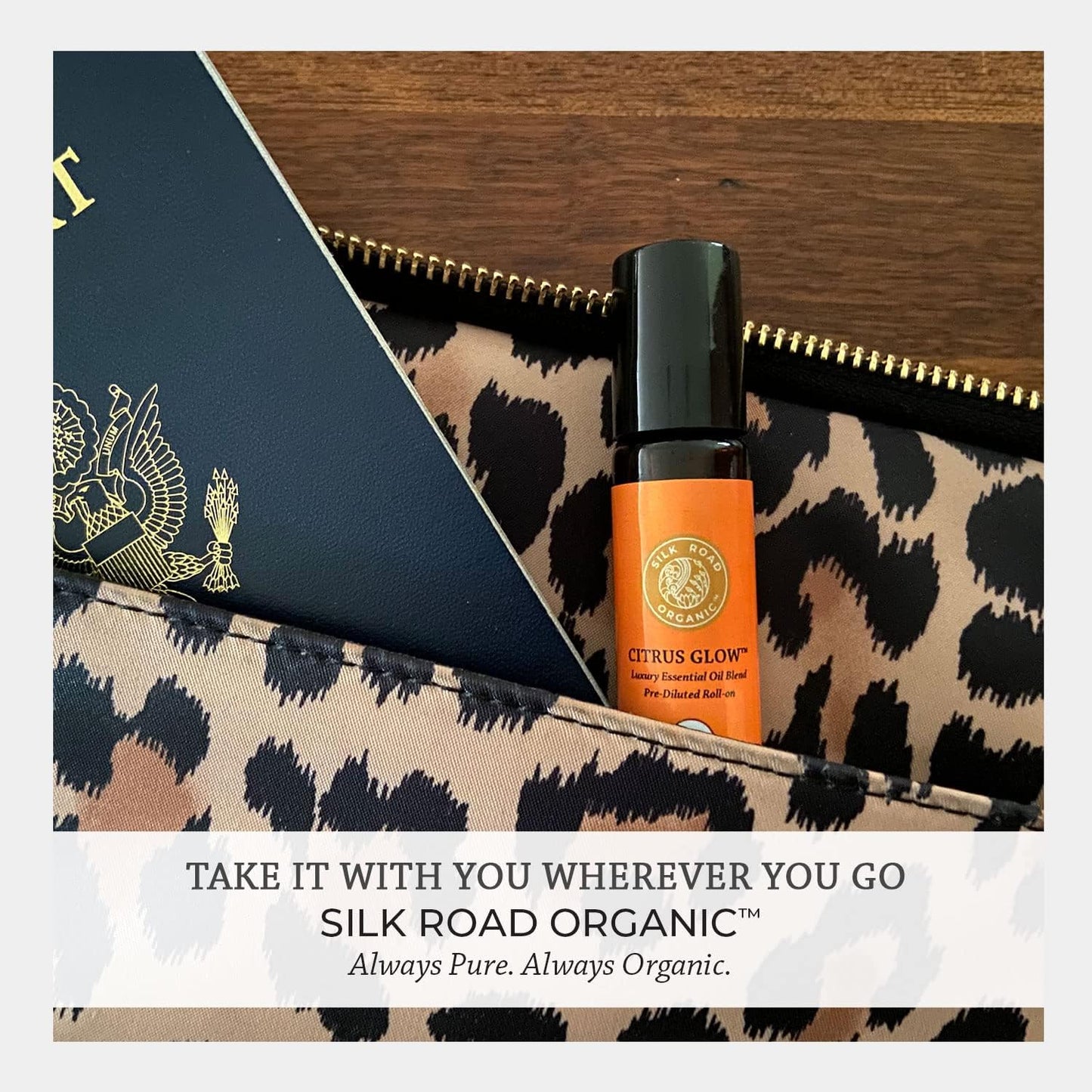 Silk Road Organic Citrus Glow Essential Oil Revive Blend Roll On, 100% Pure USDA Certified Citrus & Vanilla - Uplifting, & Energizing - 10 ml Roller - Always Pure, Always Organic