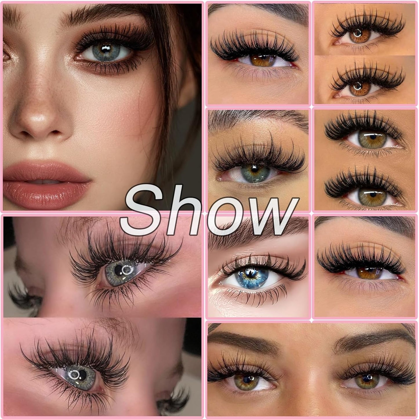 Lash Clusters Kit: Eyelash Clusters Individual Lash Extension Kit 480 Pcs D Curl Fluffy Wispy False Eyelashes Extensions Thin Band with Bond Seal Tweezers Brush (30D+40D Kit 9-16mm)