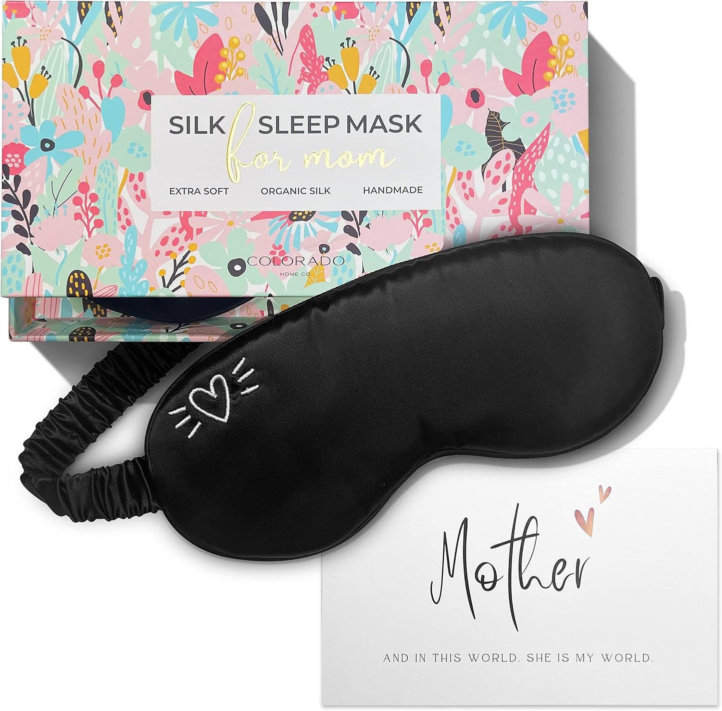 Silk Sleep Mask - Mothers Day Gift for Mom - Unique and Thoughtful Mom Gift - Perfect for Moms First Mothers Day and Women You Love, Mom from Daughters by Colorado Home Co.
