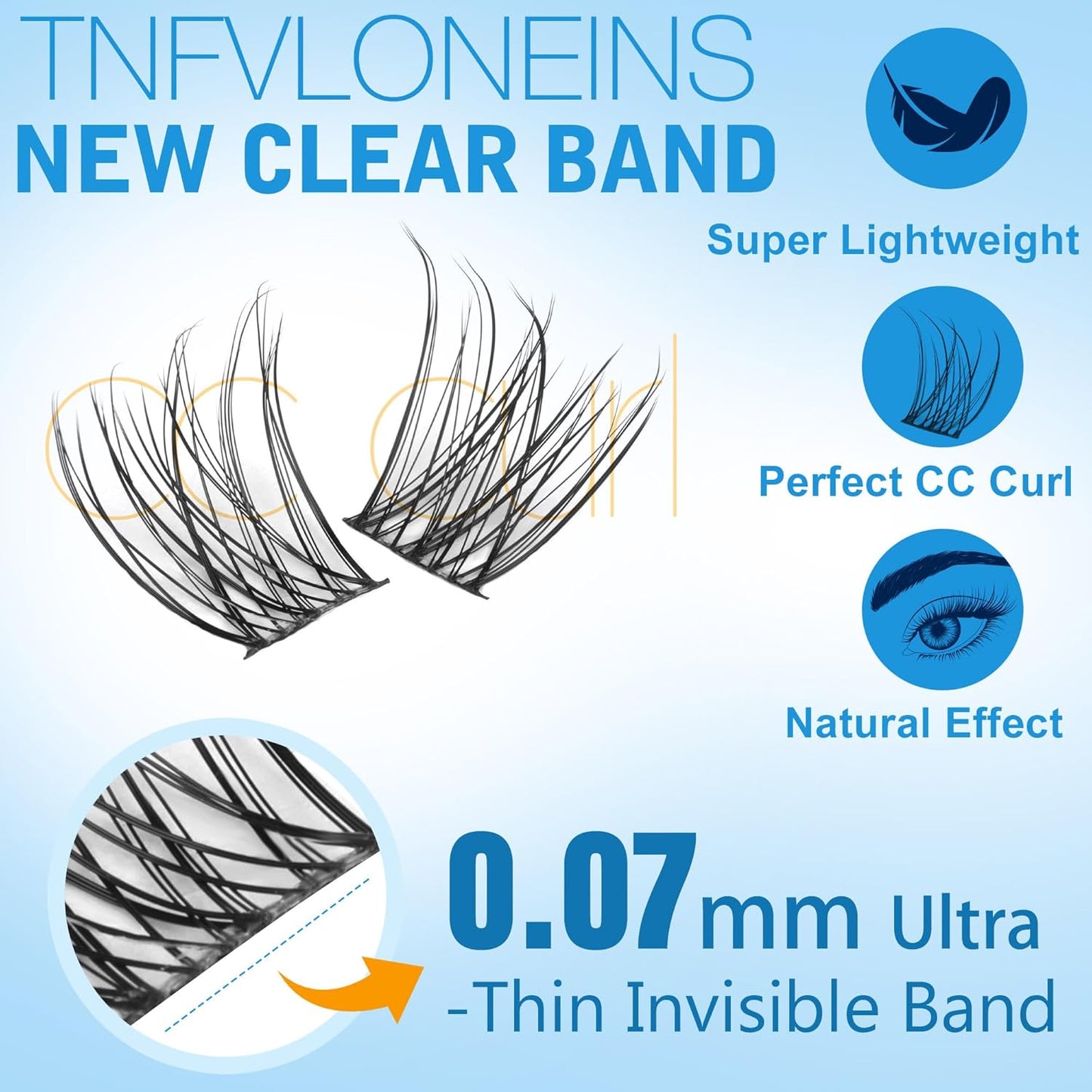 TNFVLONEINS Lash Clusters Kit Natural Lash Extension Kit Wispy Eyelash Clusters C Curl Eyelash Extension Kit Short Individual Lashes Clusters Eyelash Extensions Kit Waterproof Individual Lashes Kit