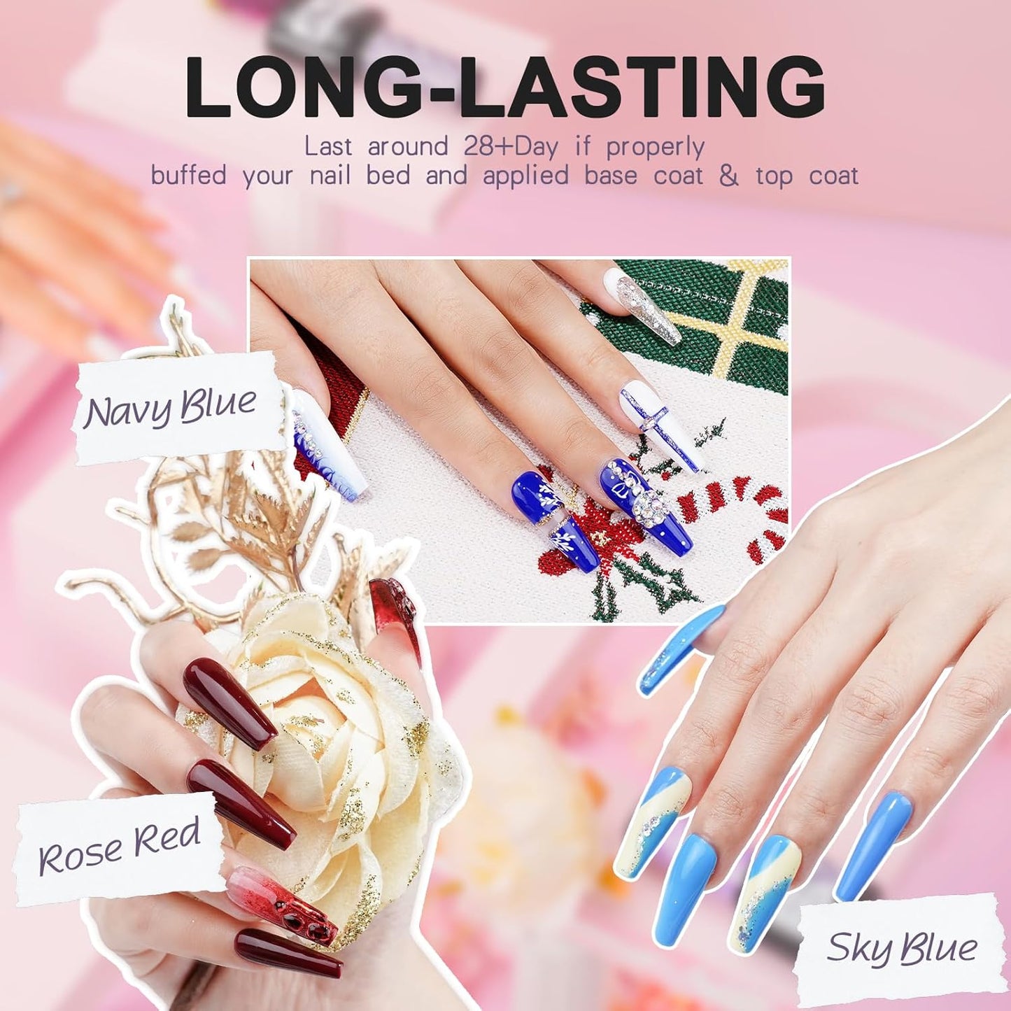 LKEE Gel Nail Polish Kit with U V Light 108W, 65 Pcs Gel Nail Polish Set All Season Gels Nail Kit Essential Manicure Tools for DIY Nails Art Gifts for Women (36KIT-color 1)