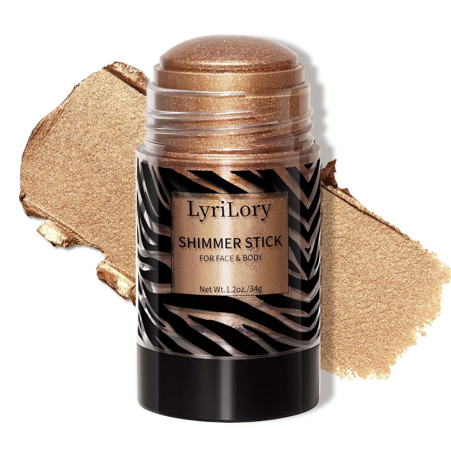 Highlighter Stick, Multi-Use Shimmer Makeup, Creamy Highlighter Makeup Stick with Hydrating Coconut Oil, Easy Blend for a Bronzy Radiant Glow, For Face & Body | 1.2oz | Copper Shimmer