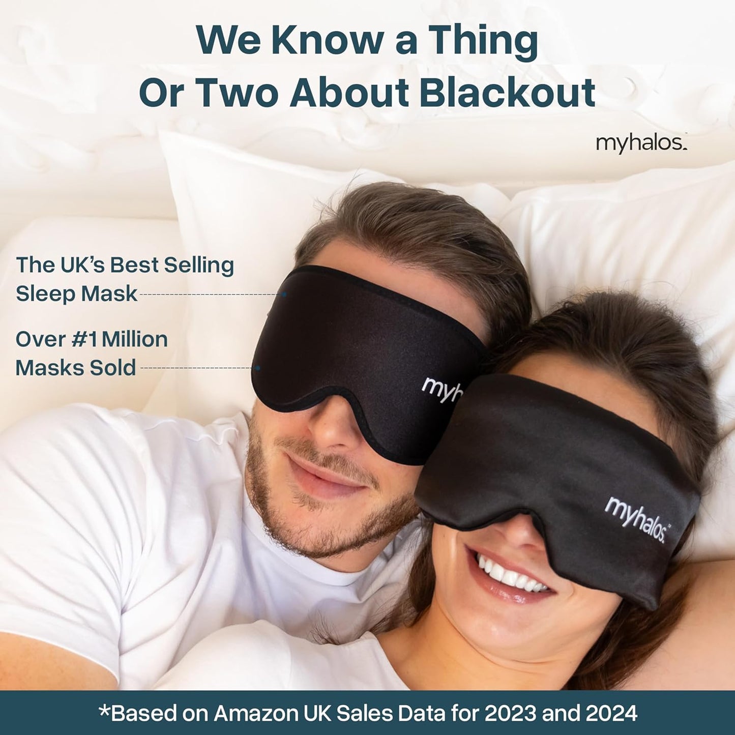 MyHalos 3D Mulberry Silk Sleep Mask for Women & Men with Cups, Blackout - Silk Eye Masks for Sleep Anywhere, Travel, Night, Face, Side - Eye Cover, Sleeping Mask, Eyemask, Sleepmask, Black