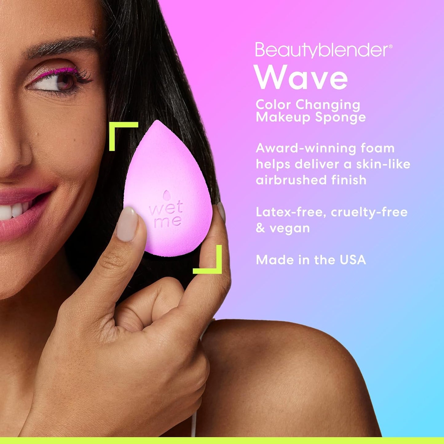 Beautyblender® | Wave Color Changing Blender Makeup Sponge | Blend Liquid Foundations, Powders and Creams | Streak Free Application | Vegan, Cruelty Free | Made in USA