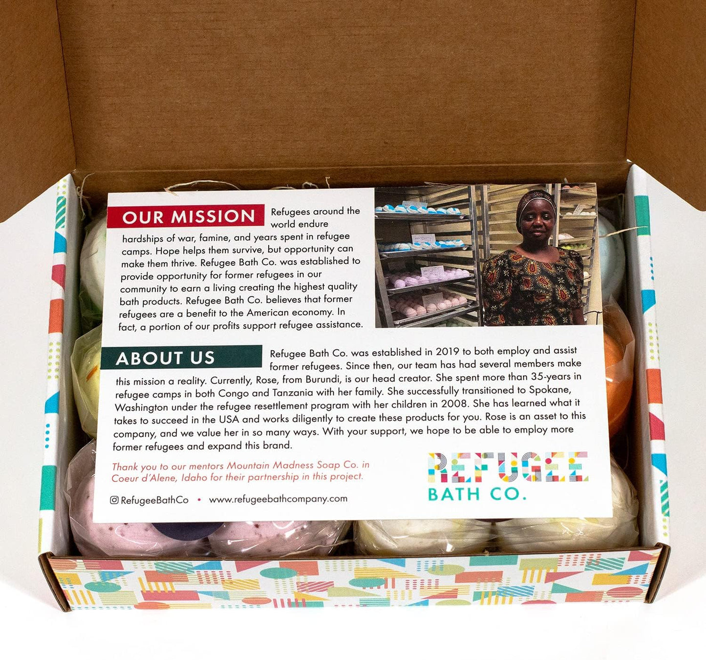 Variety Pack Bath Bombs, Winter Warmer Set, 2.5 oz, Support Refugee Employment in The USA