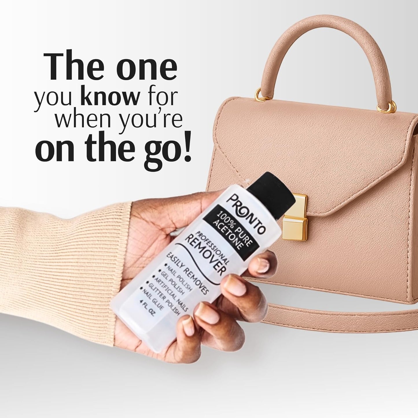 Pronto 100% Acetone Gel Nail Polish Remover - Gel Polish Remover for Nails | Acetone Nail Polish Remover & Acrylic Nail Remover for Removal of Glue, Gel & Dip | Gel Nail Remover, 12 Fl oz